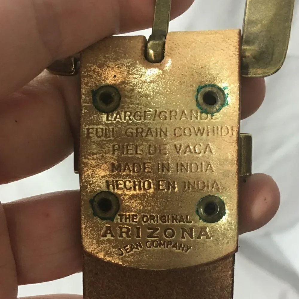 Vintage Arizona gold leather embellished belt